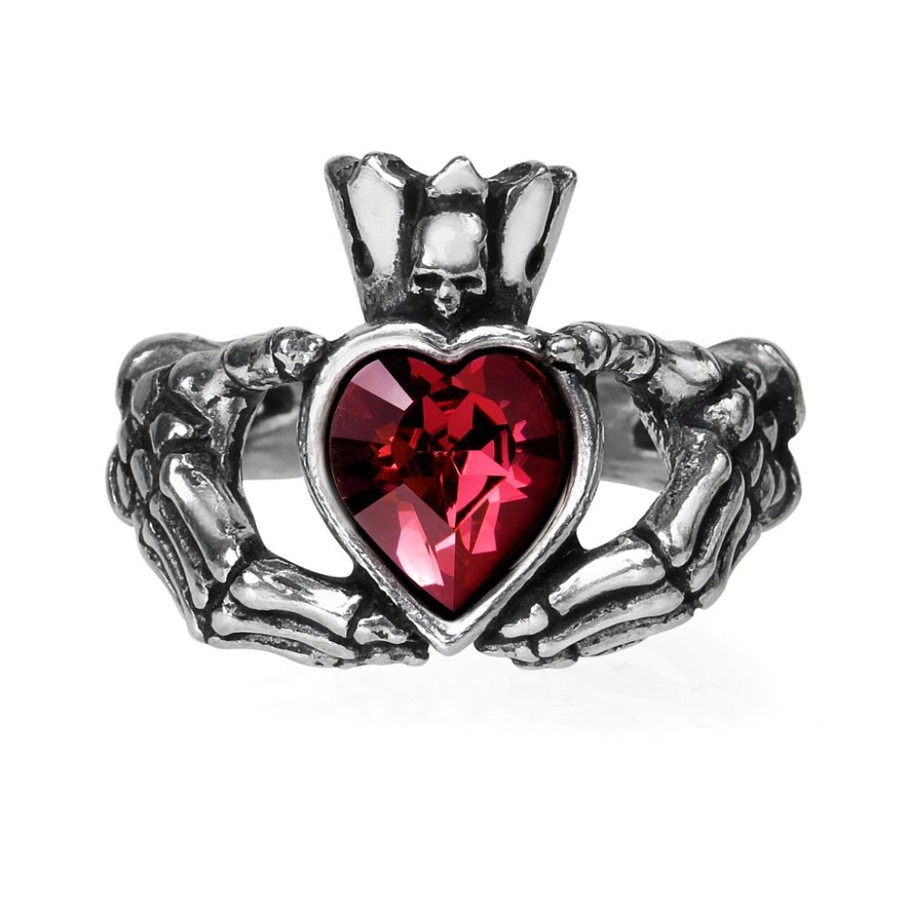 Alchemy Gothic Claddagh Ring Skeleton Hands Heart Sizes 6-9.5
